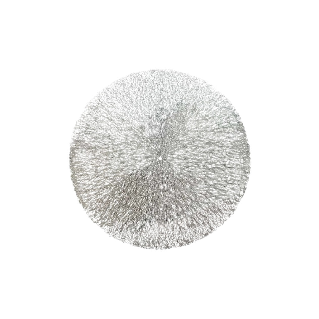 Salvamanteles redondo metálico decorativo color plata
